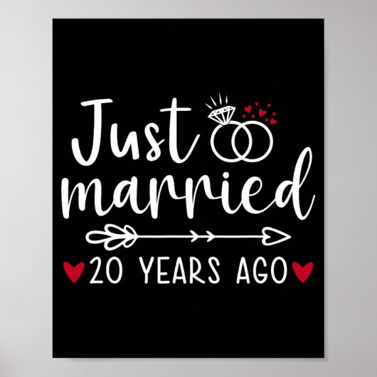 Just Married Couples Funny Husband Ehefrau 20. Ann Poster (Vorne)