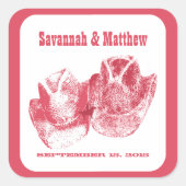 Just Married Cowboy CowGirl Hats Wedding Sticker (Vorderseite)