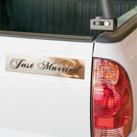 Just Married Creme Rose Autoaufkleber (Auf Lkw)