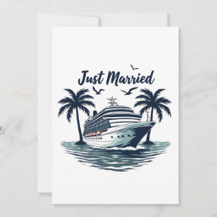 Just Married Cruising Summer Wedding Husband Ehefr Einladung