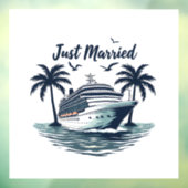 Just Married Cruising Summer Wedding Husband Ehefr Fensteraufkleber (Blatt 3)