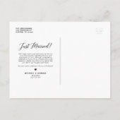 Just Married Curry Script Overlay White Foto Ankündigungspostkarte (Rückseite)