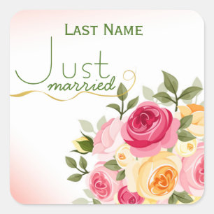 Just Married Custom Enveloper Stickers