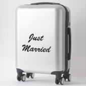 Just Married Custom Script Text Wededs Aufkleber (Koffer)