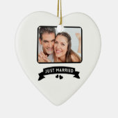 Just Married Custom Wedding Foto Keramik Ornament (Rechts)