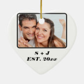 Just Married Custom Wedding Foto Keramik Ornament (Hinten)