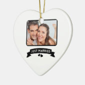 Just Married Custom Wedding Foto Keramik Ornament (Links)