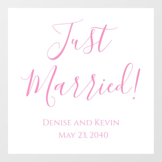 Just Married Custom Wedding Window Klammern Flitte Fensteraufkleber (Blatt)