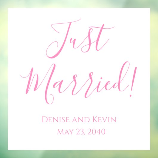 Just Married Custom Wedding Window Klammern Flitte Fensteraufkleber (Blatt 3)