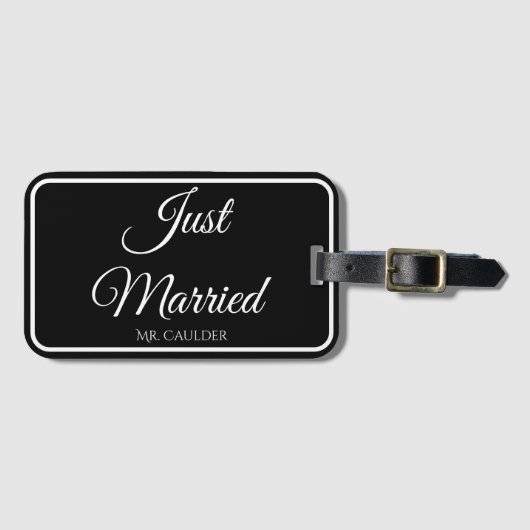 Just Married Custom Wedeymoon Geschenk - Gepäckanhänger (Vorderseite (Horizontal))
