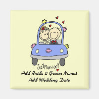 Just Married Customizable Magnet