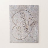 Just Married Destination Sand Schreiben Custom Puzzle (Vertikal)