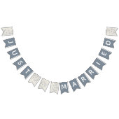 Just Married Dusty Blue Wedding Garland Wimpelkette (Alle)