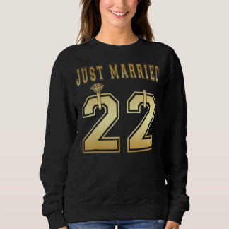 Just Married Ehefrau Husband Matching 2022 Flitter Sweatshirt