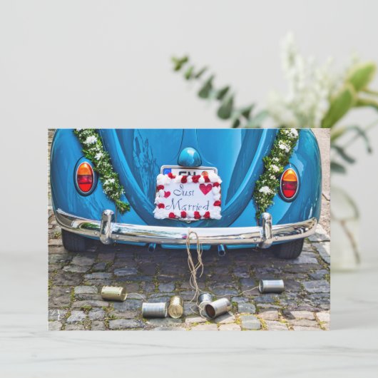 Just Married Einladung (Stehend Vorderseite)