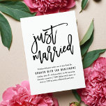 Just Married | Einladung nach Hochzeiten<br><div class="desc">Planen Sie einen Brunch mit den Neuvermählten am Tag nach der Hochzeit? Die lässigen und modernen Brunch-Einladungen in handgeschriebenem Stil mit Pinselmarkierungstyp "Just heiratet" laden zum Verweilen ein. Fügen Sie Ihre Brunch-Details in passender schwarzer Schrift hinzu.</div>