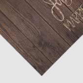 Just Married EleganGold Typografie Rustic Brown Seidenpapier (Ausschnitt)