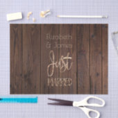Just Married EleganGold Typografie Rustic Brown Seidenpapier (Handwerk)
