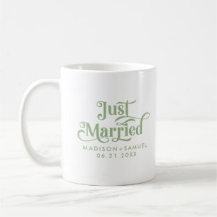 Just Married Elegansage Green Typografie Kaffeetasse