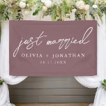 Just Married Elegant Calligraphy Script Wedding Banner<br><div class="desc">Just Married Elegant Calligraphy Script Wedding Banner</div>