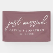 Just Married Elegant Calligraphy Script Wedding Banner (Horizontal)