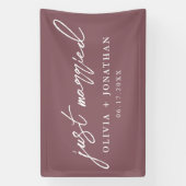 Just Married Elegant Calligraphy Script Wedding Banner (Vertikal)