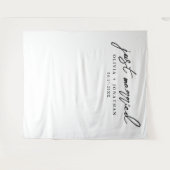 Just Married Elegant Calligraphy Wedding Backdrop Wandteppich (Vorderseite (Horizontal))