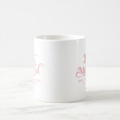 Just Married Elegant Rosa Typografie Kaffeetasse (Mittel)