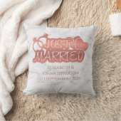 Just Married Elegant Rose Gold Wedding Souvenirs Kissen (Decke)