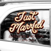 Just Married  elegant script wedding car Fensteraufkleber