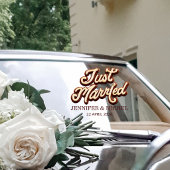 Just Married  elegant script wedding car Fensteraufkleber
