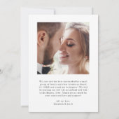 Just Married Elegant Script Wedding Foto Ankündigung (Rückseite)