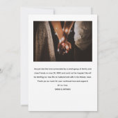 Just Married Elegant Script Wedding Foto Announce Ankündigung (Rückseite)