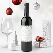 Just Married Elegant Typografy Christmas Weinetikett