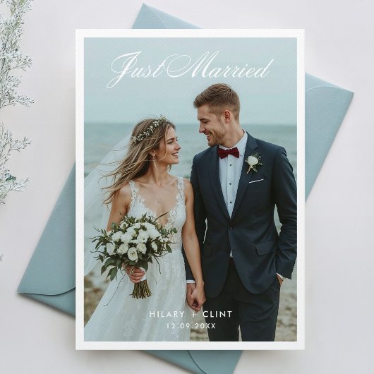 Just Married Elegant Wedding Foto Ankündigung