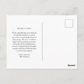 Just Married Elegant Wedding Foto Ankündigung Postkarte (Rückseite)