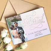 Just Married Elegante Ankündigung Foto-Karte