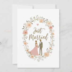 🎨 "Just Married - Elegante Blumenrahmen" Einladung