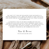 Just Married Elegante Script Wedding Custom Foto Ankündigung