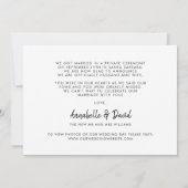 Just Married Elegantes Foto Hochzeit Ankündigung (Rückseite)