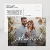 Just Married Elegantes Foto Hochzeit Postkarte (Vorne/Hinten)