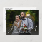 Just Married Elegantes Foto Hochzeit Postkarte (Vorne/Hinten)