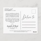 Just Married Elegantes Foto Hochzeit Postkarte (Rückseite)