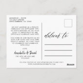 Just Married Elegantes Foto Hochzeit Postkarte (Rückseite)