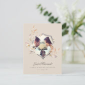 Just Married Elopement Ankündigung Foto Postkarte (Stehend Vorderseite)