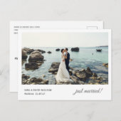 Just Married Elopement Ankündigung Postkarte (Vorne/Hinten)