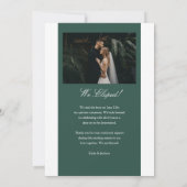 Just Married Elopement Hochzeitsankündigung Foto Ankündigung (Rückseite)