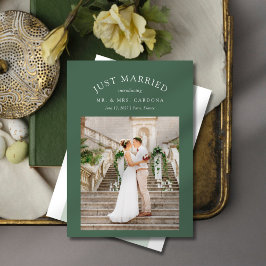 Just Married Elopement Hochzeitsankündigung Foto Ankündigung