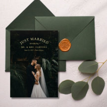 Just Married Elopement Hochzeitsankündigung Foto