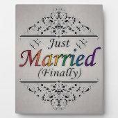 Just Married (Endlich) Gay Pride Design Fotoplatte (Vorderseite)